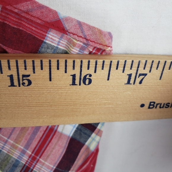 OCI Red Multicolored Spagetti Strap Cotton Cropped Shirt Sz M - Picture 8 of 9